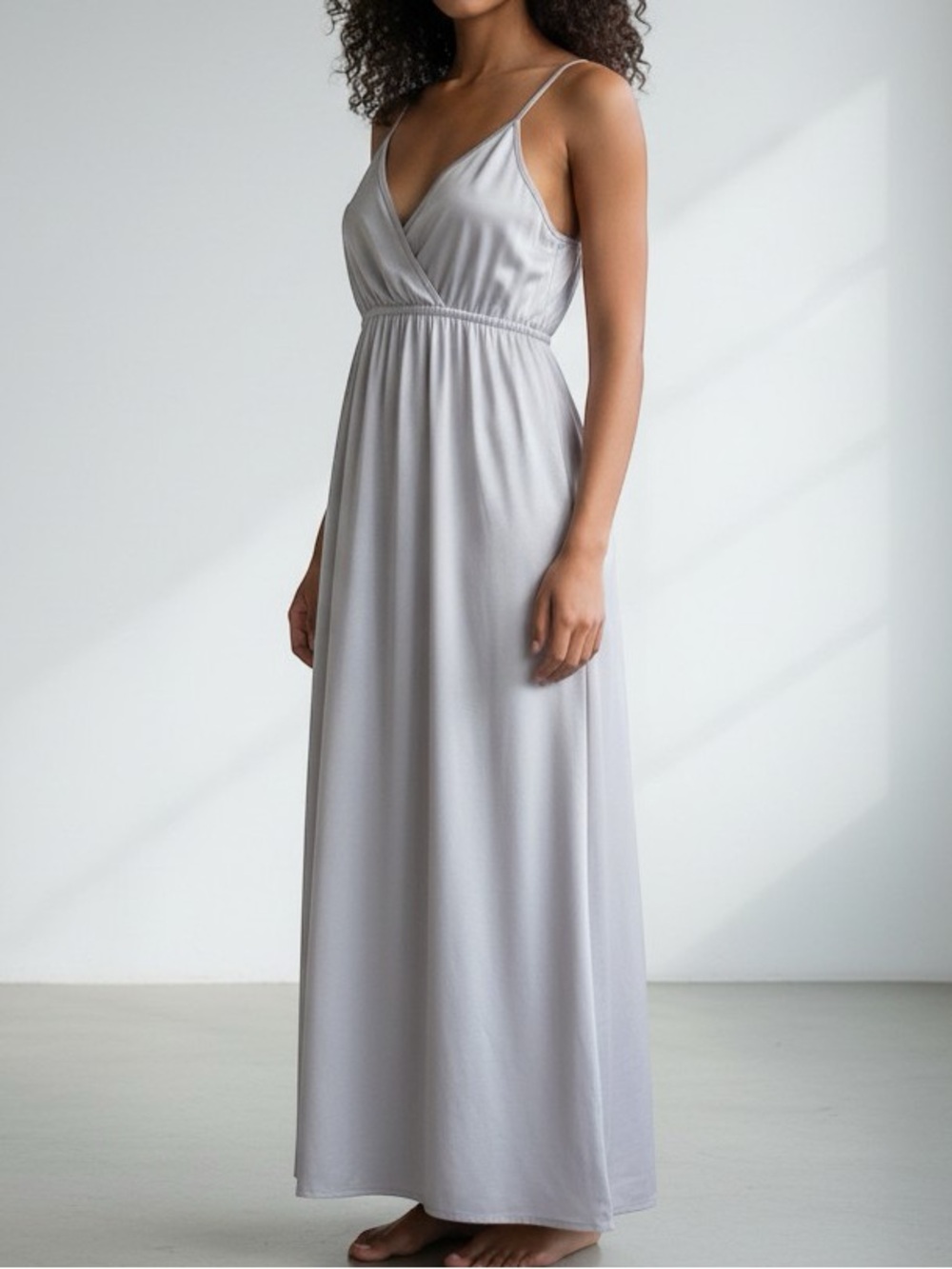 ASOS Pale Purple Surplice V-Neck Maxi Dress Sleeveless Crepe Gown Ethereal 10